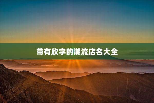 带有欣字的潮流店名大全