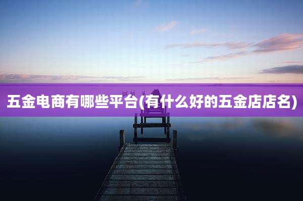 五金电商有哪些平台(有什么好的五金店店名)