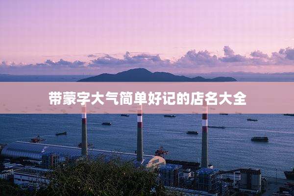 带蒙字大气简单好记的店名大全