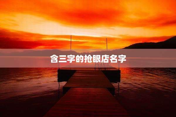 含三字的抢眼店名字