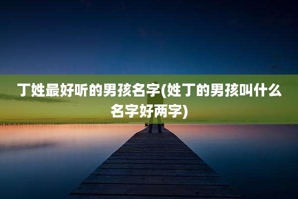 丁姓最好听的男孩名字(姓丁的男孩叫什么名字好两字)