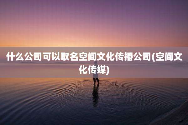 什么公司可以取名空间文化传播公司(空间文化传媒)