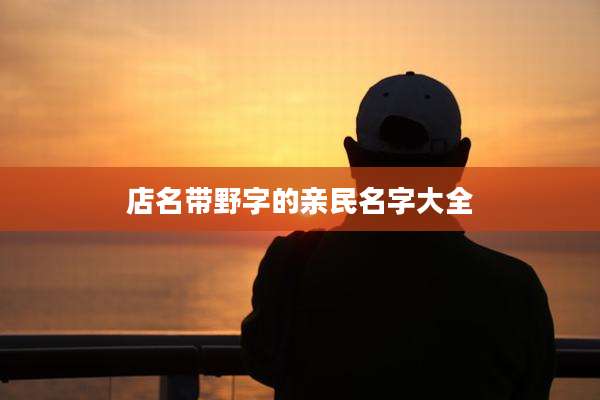 店名带野字的亲民名字大全