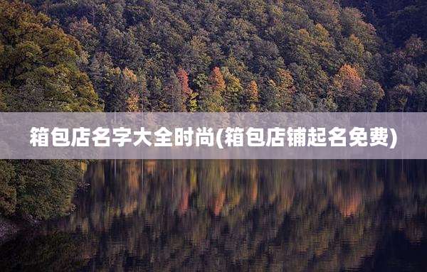 箱包店名字大全时尚(箱包店铺起名免费)