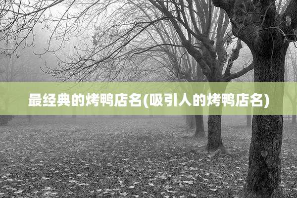 最经典的烤鸭店名(吸引人的烤鸭店名)