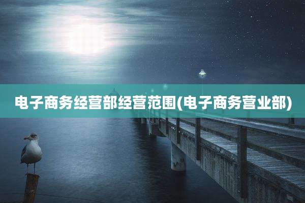电子商务经营部经营范围(电子商务营业部)
