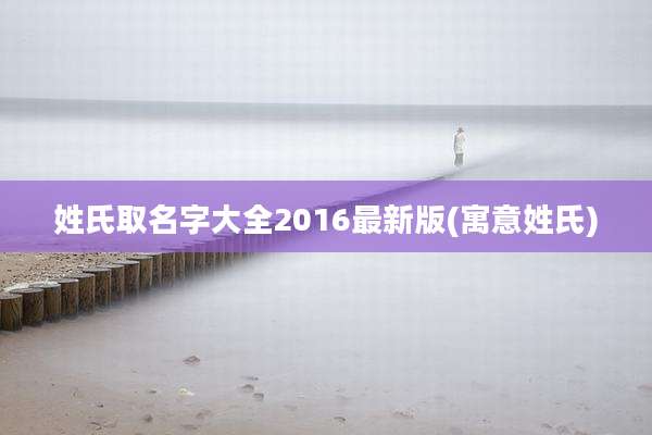姓氏取名字大全2016最新版(寓意姓氏)