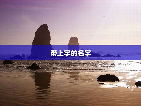 带上字的名字