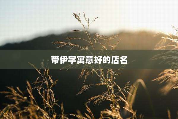带伊字寓意好的店名