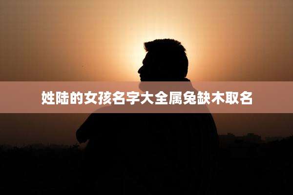 姓陆的女孩名字大全属兔缺木取名