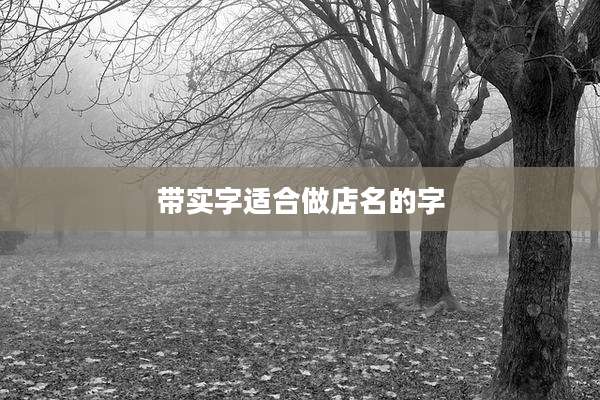 带实字适合做店名的字