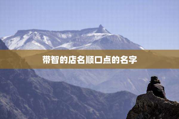 带智的店名顺口点的名字