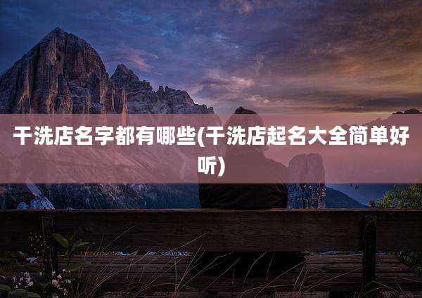 干洗店名字都有哪些(干洗店起名大全简单好听)