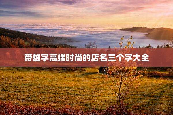 带雄字高端时尚的店名三个字大全