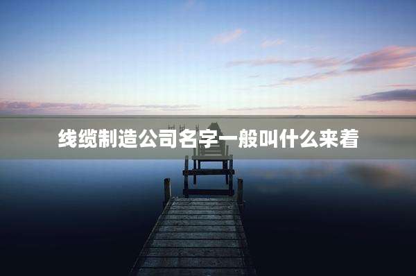 线缆制造公司名字一般叫什么来着