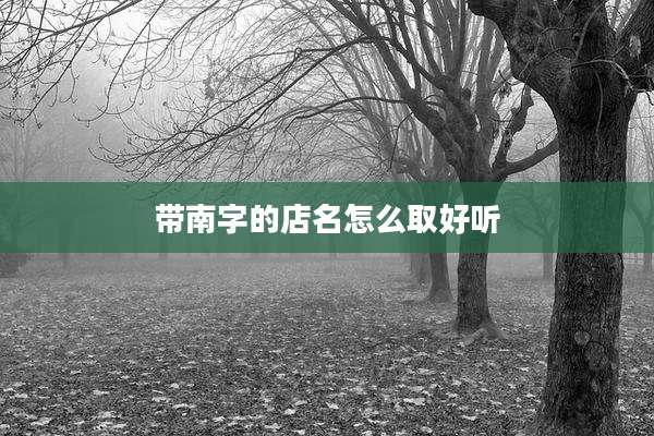带南字的店名怎么取好听