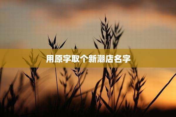 用原字取个新潮店名字