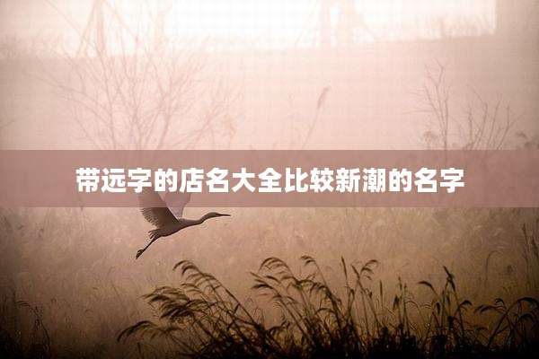 带远字的店名大全比较新潮的名字