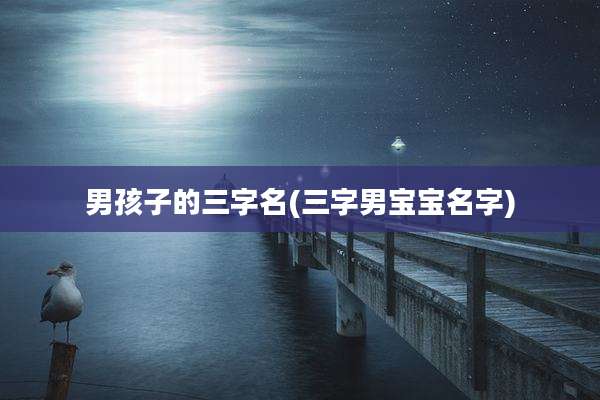 男孩子的三字名(三字男宝宝名字)