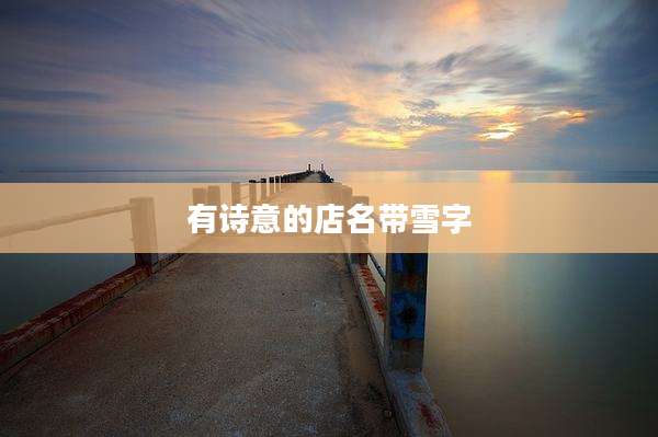 有诗意的店名带雪字