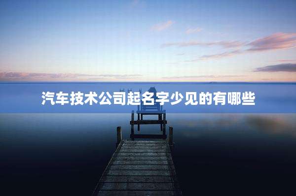 汽车技术公司起名字少见的有哪些