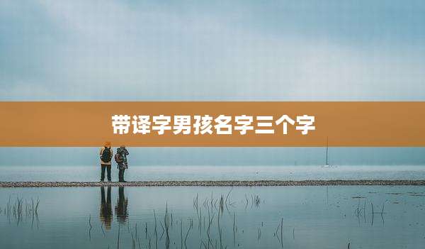 带译字男孩名字三个字