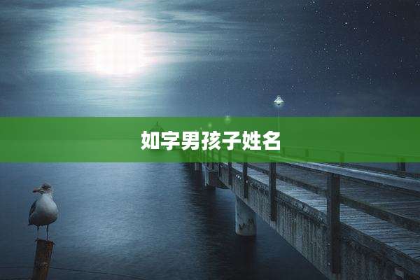 如字男孩子姓名