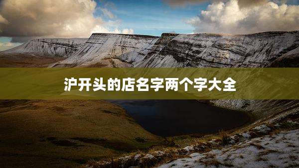 沪开头的店名字两个字大全