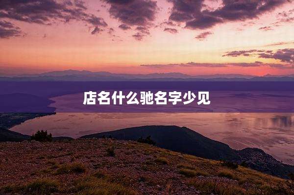 店名什么驰名字少见