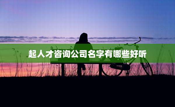 起人才咨询公司名字有哪些好听