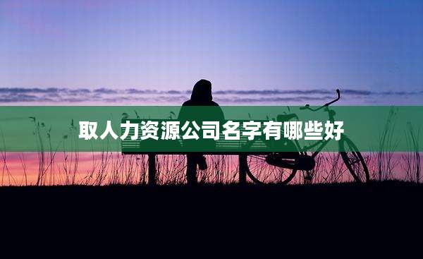 取人力资源公司名字有哪些好
