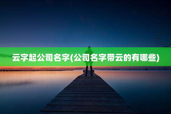 云字起公司名字(公司名字带云的有哪些)