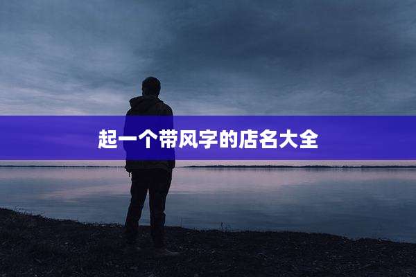 起一个带风字的店名大全