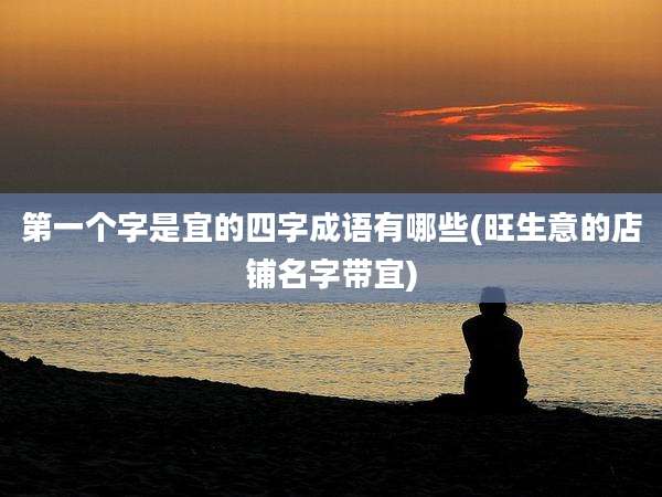 第一个字是宜的四字成语有哪些(旺生意的店铺名字带宜)