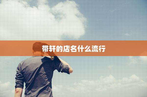 带轩的店名什么流行