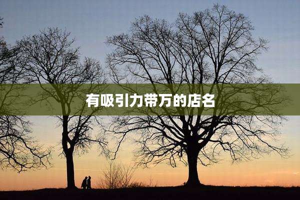 有吸引力带万的店名