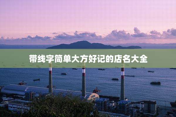 带线字简单大方好记的店名大全