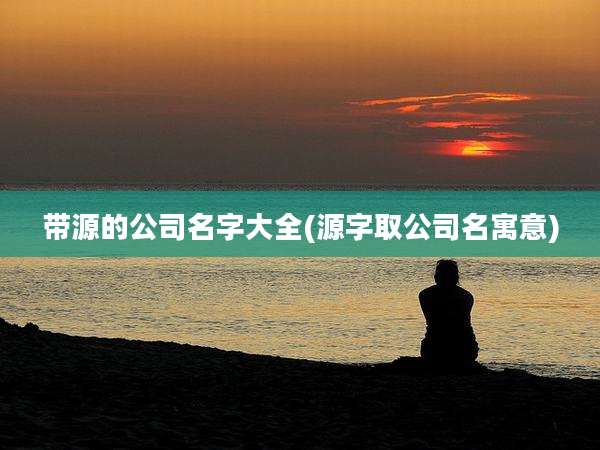 带源的公司名字大全(源字取公司名寓意)