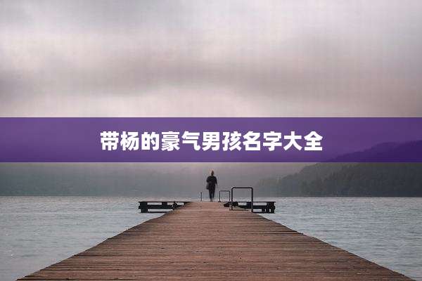 带杨的豪气男孩名字大全