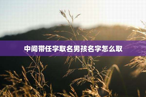中间带任字取名男孩名字怎么取