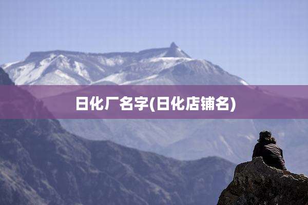 日化厂名字(日化店铺名)