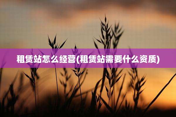 租赁站怎么经营(租赁站需要什么资质)
