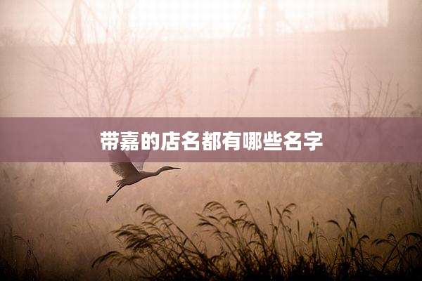 带嘉的店名都有哪些名字