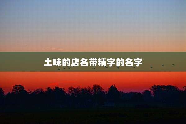 土味的店名带精字的名字