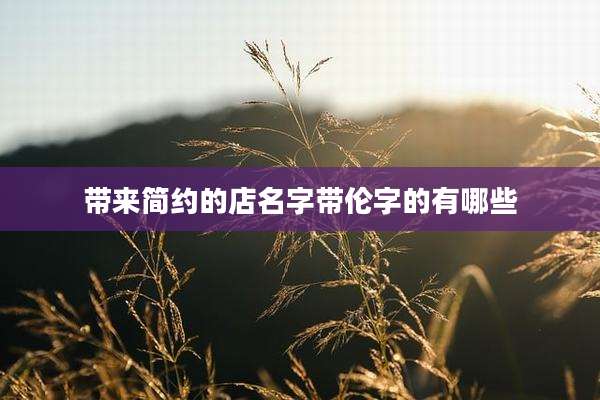 带来简约的店名字带伦字的有哪些