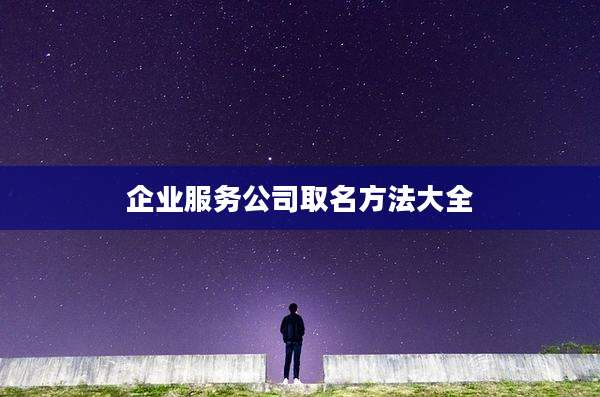 企业服务公司取名方法大全