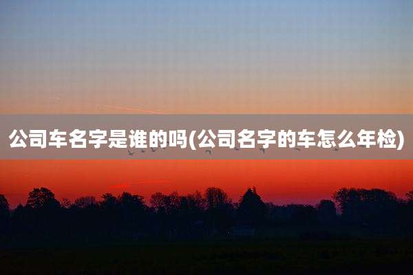 公司车名字是谁的吗(公司名字的车怎么年检)