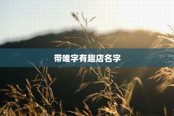 带唯字有趣店名字