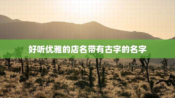 好听优雅的店名带有古字的名字