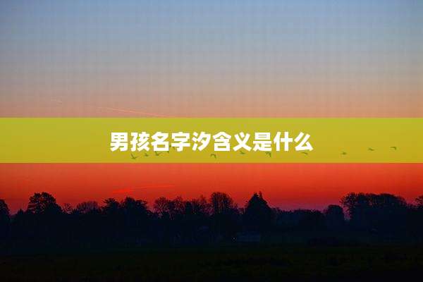 男孩名字汐含义是什么